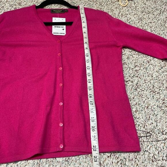 Andre Christian Pink Cashmere Button Down Cardigan Womens Size XS - Picture 6 of 8